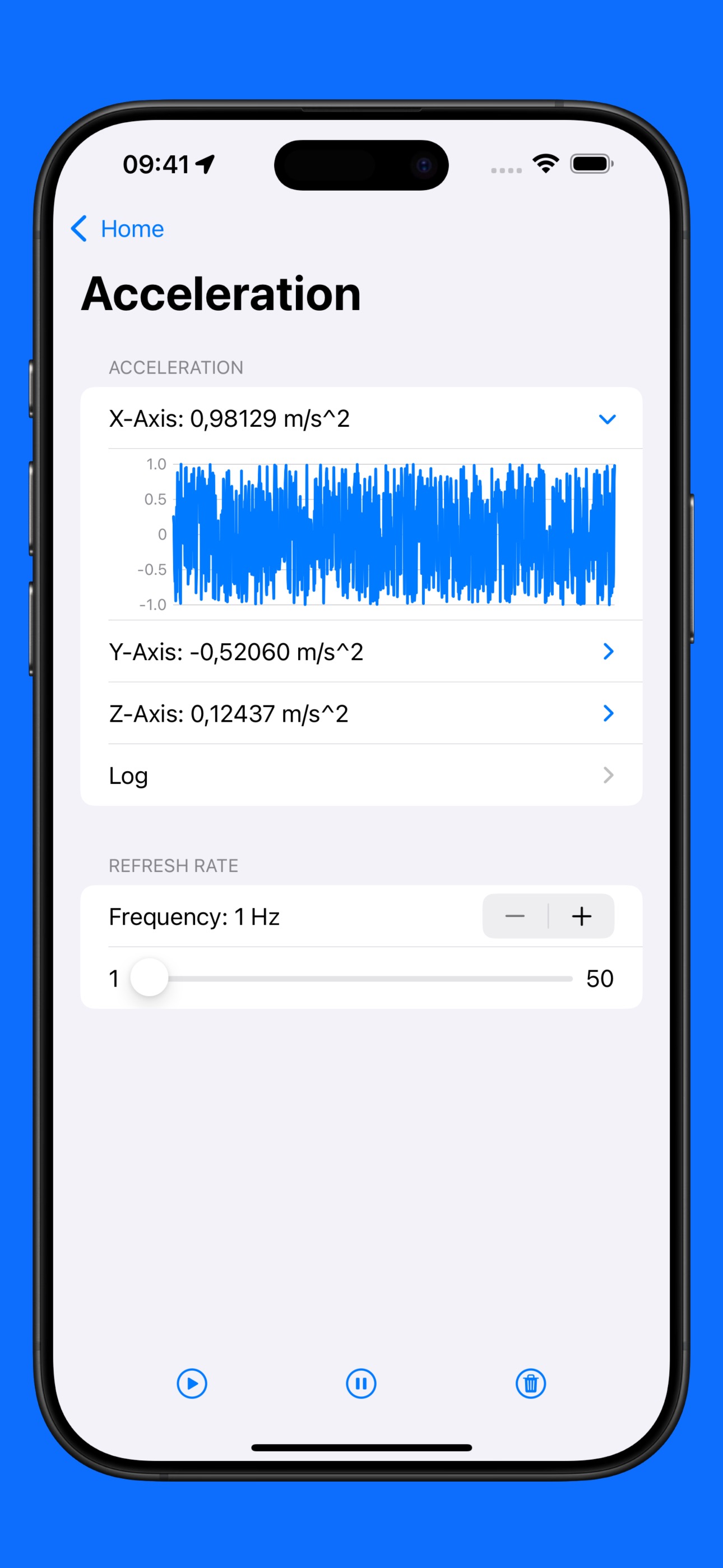 Sensor App on iPhone